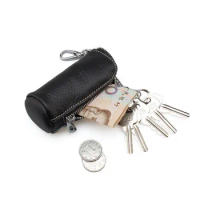 Real Leather Keychain Mens Key Holder Organizer Pouch Split Car Key Wallet Women Housekeeper Car Key Case Card Keys Pouch