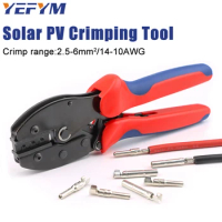 Solar PV Cable Crimping Tools LY-2546B MC2.5,4,6mm²/14-10AWG Connector Pressing Ratchet YEFYM Pliers