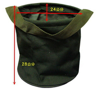 電工袋綠色圓底台灣製造 軟質圓筒型工具袋 工作袋 圓型摺疊收納袋  直徑約24cm 高約28cm