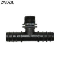 Male thread 3/4 to 25mm hose tee water splitter 2 way Garden hose connector tee for greenhouse 20pcs