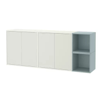 EKET 上牆式收納櫃組合, 白色/淺藍灰色, 175x35x70 公分
