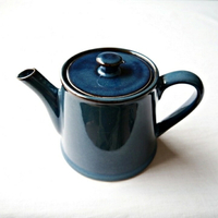 日本海鼠釉茶壺_北歐深藍 茶壺 ティーポット 北欧ブルー 茶こし付き 美濃燒 濾茶網 茶具 茶道 泡茶 陶壺