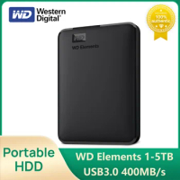 Western Digital WD Elements Portable HDD 1TB 2TB 4TB 5TB USB3.0 External HD Hard Disk Drives for PS5 XBOX Laptop Computer