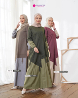 Baju Gamis Wanita Dewasa Katun / Rauna / GD-31 B / Fashion Muslim Kancing Manset