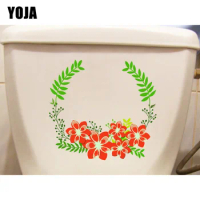 YOJA 22X20.6CM Creative Plant Garland WC Toilet Decoration Cartoon Home Wall Sticker Decal T1-1429