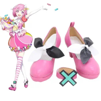 Wonderlands×Showtime Otori Emu Cosplay Shoes Project Sekai Colorful Stage! feat. Miku Emu Bowknot Leather Shoes