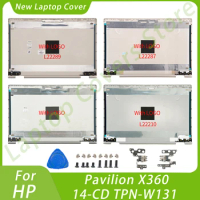 New LCD Back Cover For HP Pavilion 14 X360 14-CD TPN-W131 Rear Top Lid Screen Covers Hinges Palmrest Notebook Parts Replacement