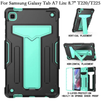 Tablet Cases for Samsung Galaxy Tab A7 Lite Case A7lite 8.7 T220 T225 Cover Coque Fundas Shockproof Stand PC TPU Silicone Shell