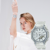 CASIO 卡西歐 G-SHOCK 八角農家橡樹 半透明雙顯手錶 新春送禮-透白 GMA-S2100SK-7A