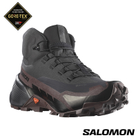 官方直營 Salomon 女 CROSS HIKE 2 Goretex 寬楦 中筒登山鞋 巧褐/黑