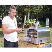 Stainless Steel LPG Gas Pizza Oven Outdoor Pizza Oven Portable Pizza Oven BBQ Grill Roast Steak machine