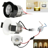 10pcs Mini LED COB Downlights 3W Display Ceiling Recessed Cabinet Spot Lamp Shell Black White High Power + Driver 100V-240V