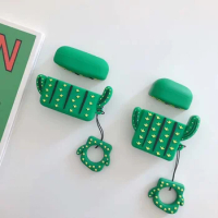 Cactus Cartoon Protective Cute Silicone for Airpods Pro Case Cover for Airpod Case Earphone Cover for Apple Airpods 2 Cases