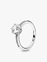 Pandora Crown sterling silver ring with clear cubic zirconia