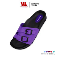 Yumeida LD-20083 L - Sandal Wanita Slop Karet Anti Air Slip 39 Ungu