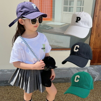 小女孩字母時尚鴨舌帽男童女童棒球帽太陽帽兒童遮陽防曬帽子