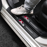 Carbon Fiber Car Door Threshold Sticker Auto Trunk Protective Strip for audi sport RS A1 A3 A4 B7 B8 A5 A6 A7 A8 Q3 Q5 Q7 Q8 TT