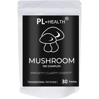 10 Mushroom Complex Transdermal Patches Lions Mane, Reishi and Cordyceps for Memory Natural Energy Stress Relief 30 Patches