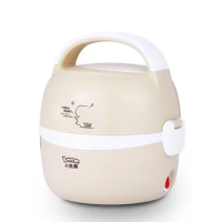 220V 1.3L Portable Electric Mini Rice Cooker Double Layer Stainless Steel Inner Heating Rice Cooker Lunch Box