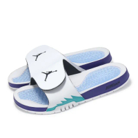 【NIKE 耐吉】拖鞋 Jordan Hydro V Retro 男鞋 白 紫 綠 喬丹 魔鬼氈 運動拖鞋(555501-103)