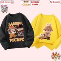 Áo Dài Tay Thu Đông Cho Bé Trai Bé Gái Hình Labubu CIUCIU Chất Thun Cotton Mềm