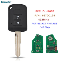 2 Button Remote Key Fob 434MHz ID47 Chip for Mitsubishi Eclipse Cross GK1W/2W/9W 2017 2018 2019 2020 P/N 6370C134 FCC: J166E