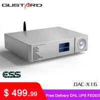 GUSTARD DAC-X16 MQA Decoder Bluetooth5.0 Dual ES9068AS Native Balanced DAC X16 Full Decoding DSD512 XU216 USB IIS X16