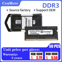 CeaMere DDR3 50pcs notebook Universal memoriam wholesale memory, ddr3 4g, 8g, 1333mhz, 1600mhz, 240pin ram, notebook memory card