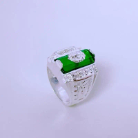 Nhẫn bạc nam  s925 _Nhẫn bạc dành cho nam giới với đá 0,7x1,5cm AGJ TRANG SỨC BẠC
