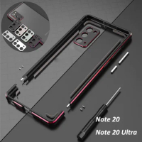 Dropshipping Dual Color Aluminum Metal Bumper For Samsung Galaxy Note20 Note 20 Ultra Cover CASE Lens Carmera+Frame Protector