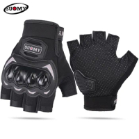 SUOMY Summer Motorcycle Gloves Breathable Half Finger Racing Gloves for Outdoor Sports Crossbike Riding Men's Motorbike Gloves