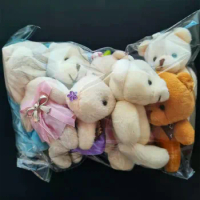 5PCS Kawaii Small Bears Plush Soft Toys Pearl Velvet Dolls Gifts Mini Teddy Bear Cute Soft Stuffed Doll For Kids Christmas Gift