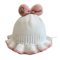 【iSFun】公主蝴蝶結＊荷葉邊針織嬰兒童保暖毛帽(2色可選)
