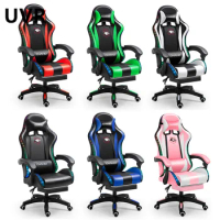 UVR Adjustable Live Gamer Chairs LOL Internet Cafe Racing Chair With Footrest Chair Headrest Swivel Office Chair Boss Chair