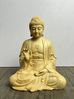 加拿大檜木雕刻大日如來佛祖像阿彌陀佛釋迦牟尼西方三圣佛像擺件