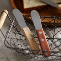 3Pcs Butter Knife Kitchen Butter Spreader Sandwich Cream Jam Spreader Cheese Knife Small Wood Table Knives Kid Cutlery Tableware