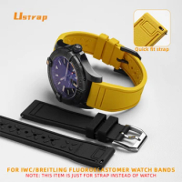 20 21 22mm watch strap Quick Release FKM Rubber watchband for IWC Pilot's Watches Breitling Avenger Endurance Pro accessories