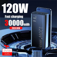 30000mAh Super Fast Charging Power Bank 120W High Capacity Sufficient Capacity For iPhone Xiaomi Huawei Portable Battery Charger