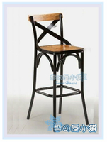 ╭☆雪之屋居家生活館☆╯R890-02 交叉高吧檯椅(鐵+實木)/造型椅/休閒椅/餐椅/會客椅/櫃台椅