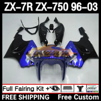 Body Kit For KAWASAKI NINJA ZX-7R ZX-750 96 97 98 99 129No.8 ZX 7R 750 7 R ZX750 ZX7R 2000 2001 2002 2003 Fairing blue black