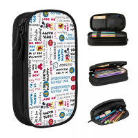 Mickey Mouse Letter Print Pencil Case Double Layer Pencil Pouch Child University School Pencil Cases
