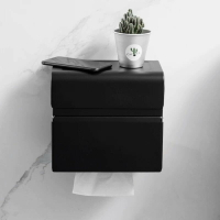 黑色手紙盒免打孔 304不銹鋼廁所衛生間紙巾盒置物卷紙架家用壁掛 衛生紙盒 面紙盒 置物盒 衛生紙 置物盒 抽取式