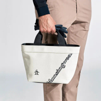 【Munsingwear】企鵝牌 白色高質感皮革LOGO刺繡球車包/手提包 MGTJ0A42
