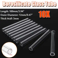 10pcs/lot Transparent Pyrex Glass Blowing Tubes 12mm OD 100mm Long Thick Thickness Wall Test Tube 10*100mm Wholesale Test Tube