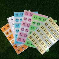 15mm圓形防水貼紙，1.5公分圓型貼紙，口味表示，產品標示，客製化貼紙，粉紅色，橘色，藍色，綠色，金色，銀色，透明