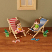 Doll House Mini Folding Beach Chair Model Doll House Scene Decoration Shooting Scene Props