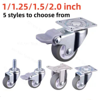 4Pcs Furniture Casters 360° Swivel Universal Heavy Soft Rubber Mute Wheel for Platform Trolley Chair Household Accessories