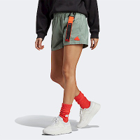 Adidas W C ESC Short IC0254 女 短褲 運動 休閒 高腰 舒適 拉鍊口袋 戶外風 綠