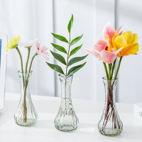 歐式透明玻璃花瓶客廳插花擺件簡約落地大號水培干花飾品玻璃瓶