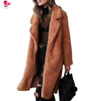 2024 Autumn Long Winter Coat Woman Faux Fur Coat Women Warm Ladies Fur Teddy Jacket Female Plush Teddy Coat Outwear